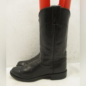 Justin Black leather western roper boots size women’s 4.5B